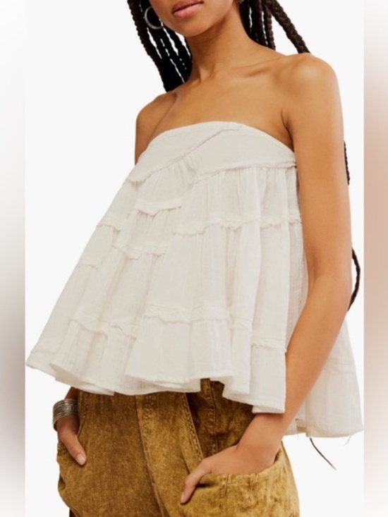 Free People Tops - NWT Free People Cha Cha Top Skirt Convertible White Sz Large